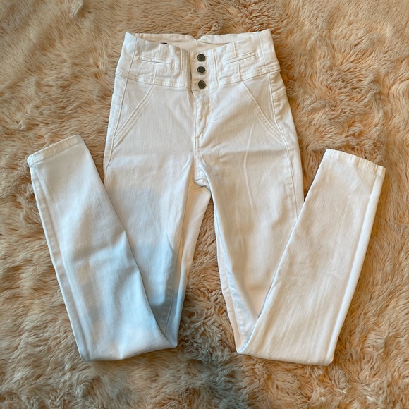 bebe white jeans